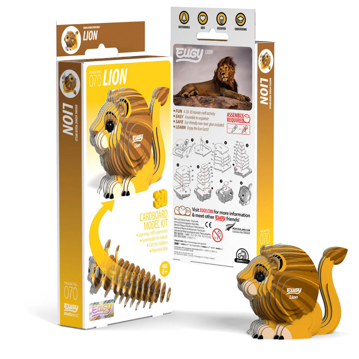 Eugy Lion 3-D Cardboard Model Kit