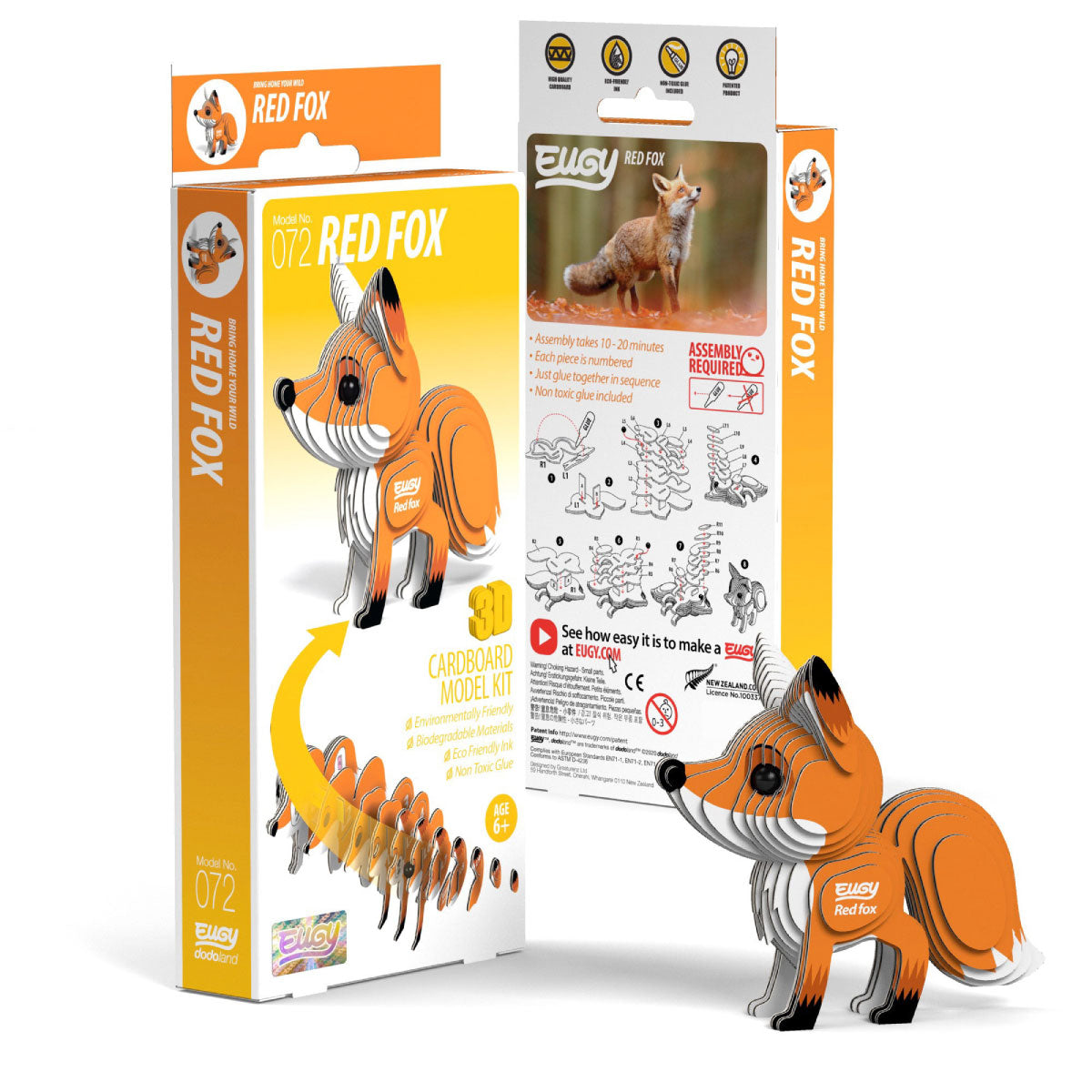 Eugy Red Fox 3-D Cardboard Model Kit
