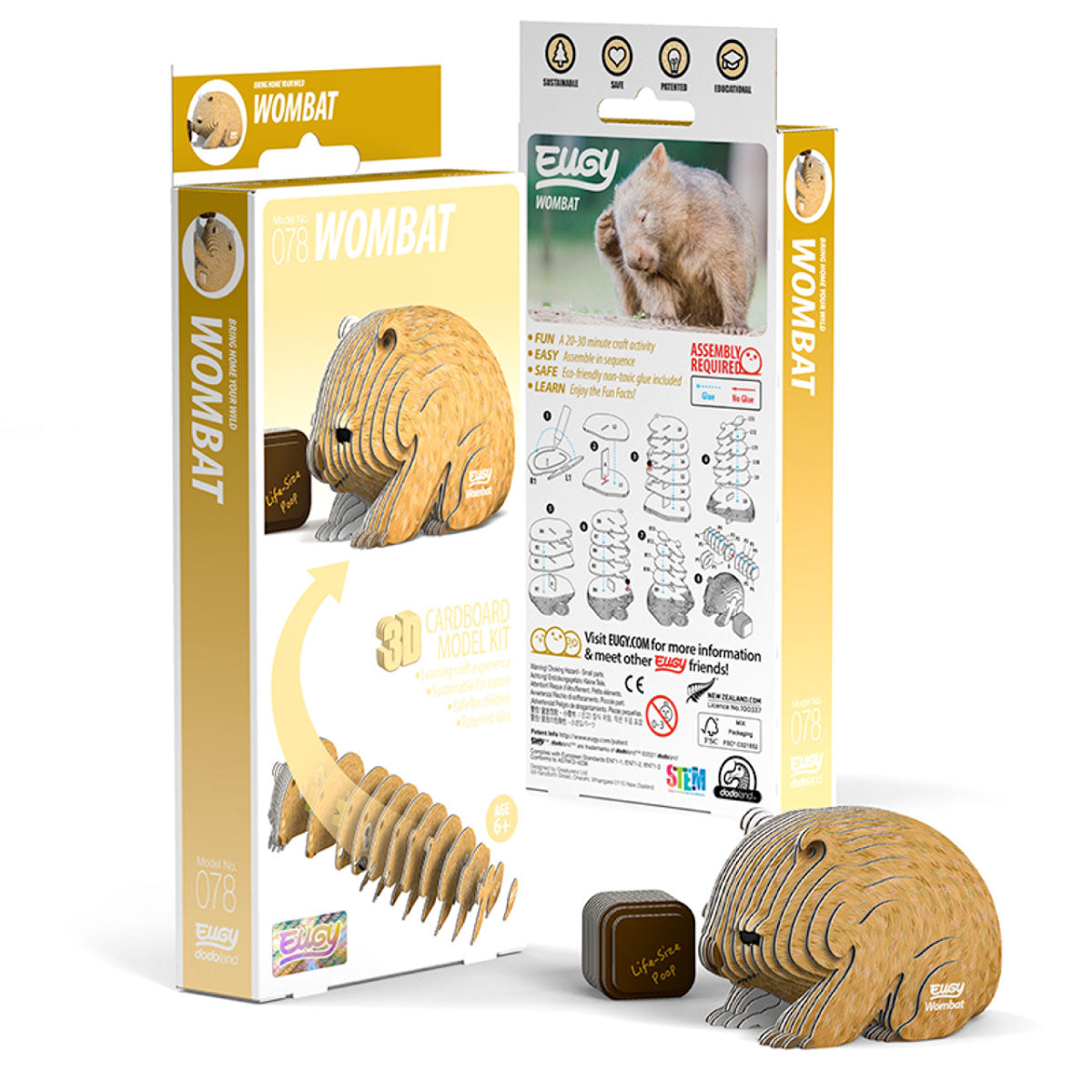Eugy Wombat 3-D Cardboard Model Kit