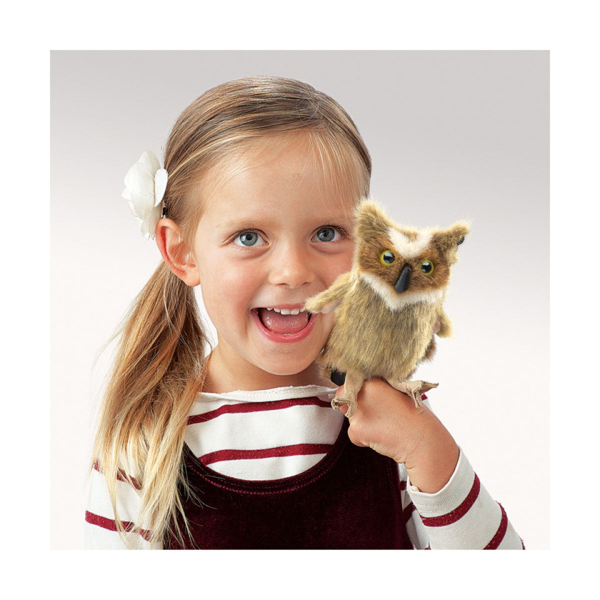 Folkmanis Mini Great Horned Owl Finger Puppet