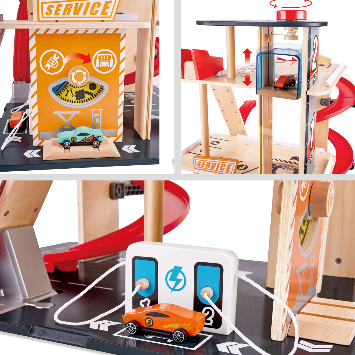 Hape Gearhead Stunt Garage with Cars