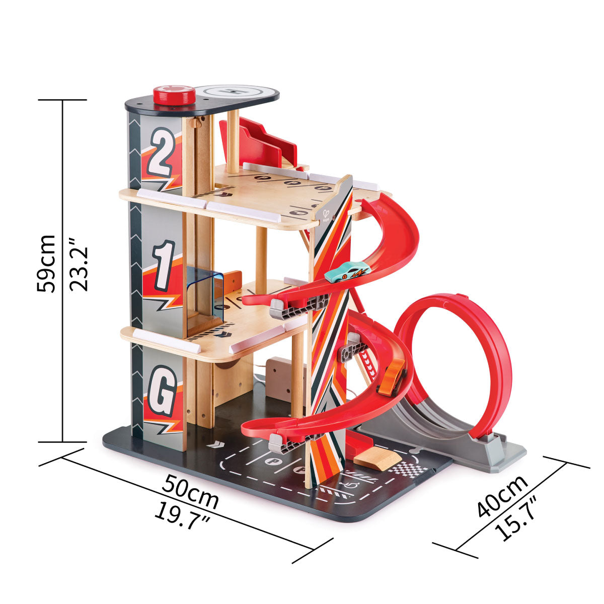 Hape Gearhead Stunt Garage with Cars