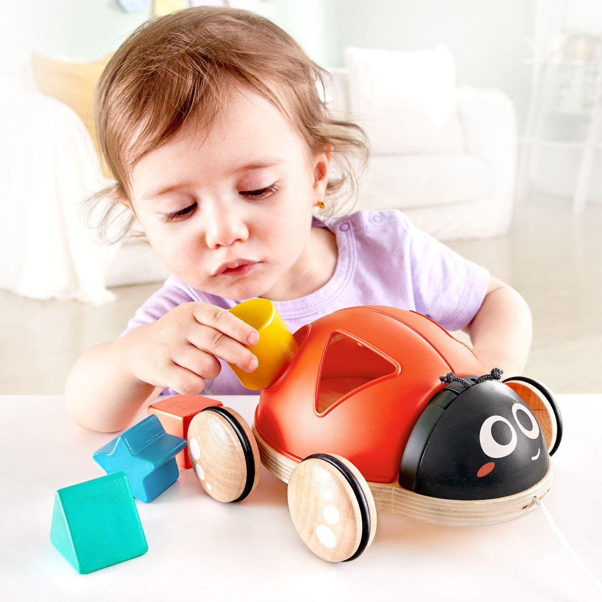 Hape Ladybug Shape Sorter Pull Toy