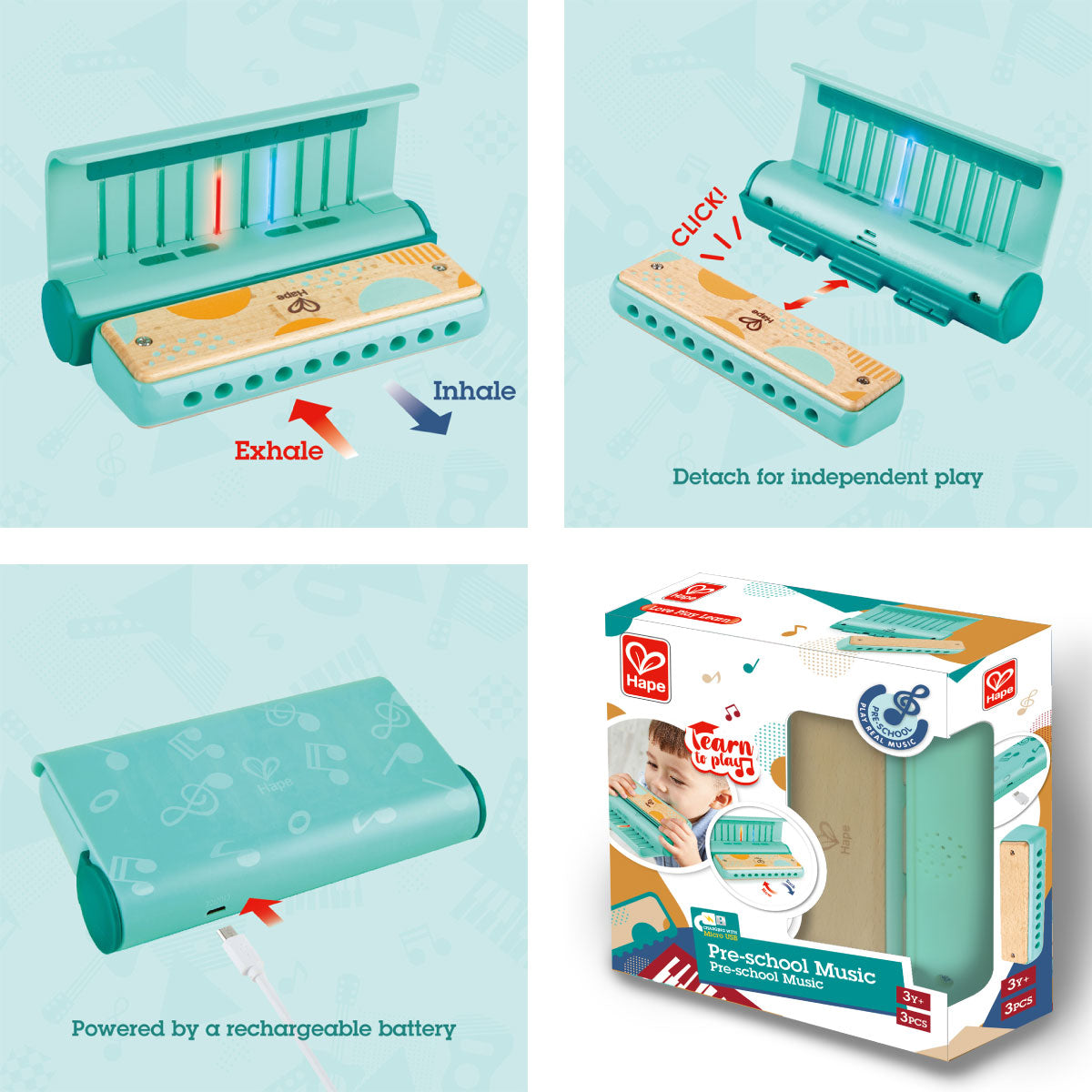 Hape Learn with Lights Harmonica