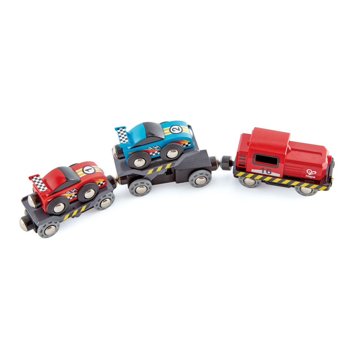 Hape Race Car Transporter Cars and Engine Set