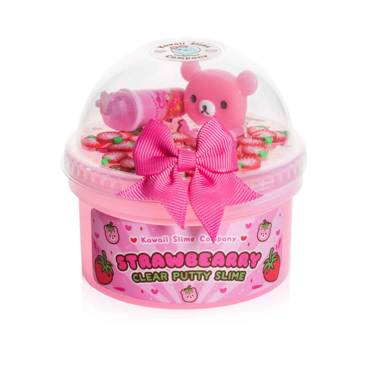 Kawaii Slime Straw-Bearry Putty Clear Slime