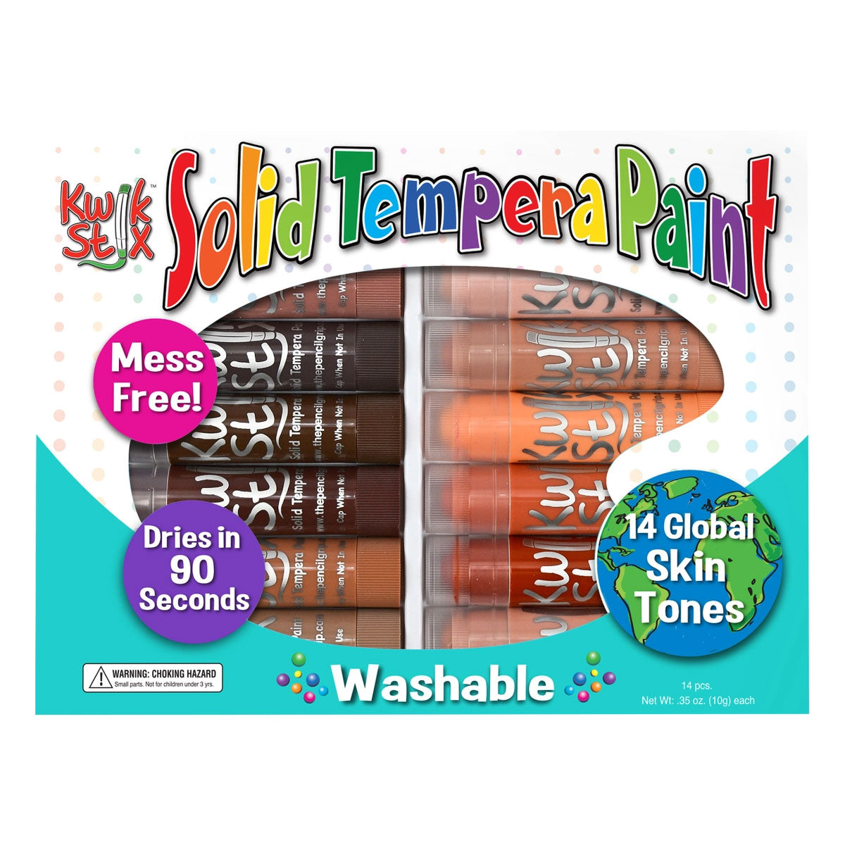 Kwik Stix Global Skin Tones Solid Tempera Paints - 14 Colors