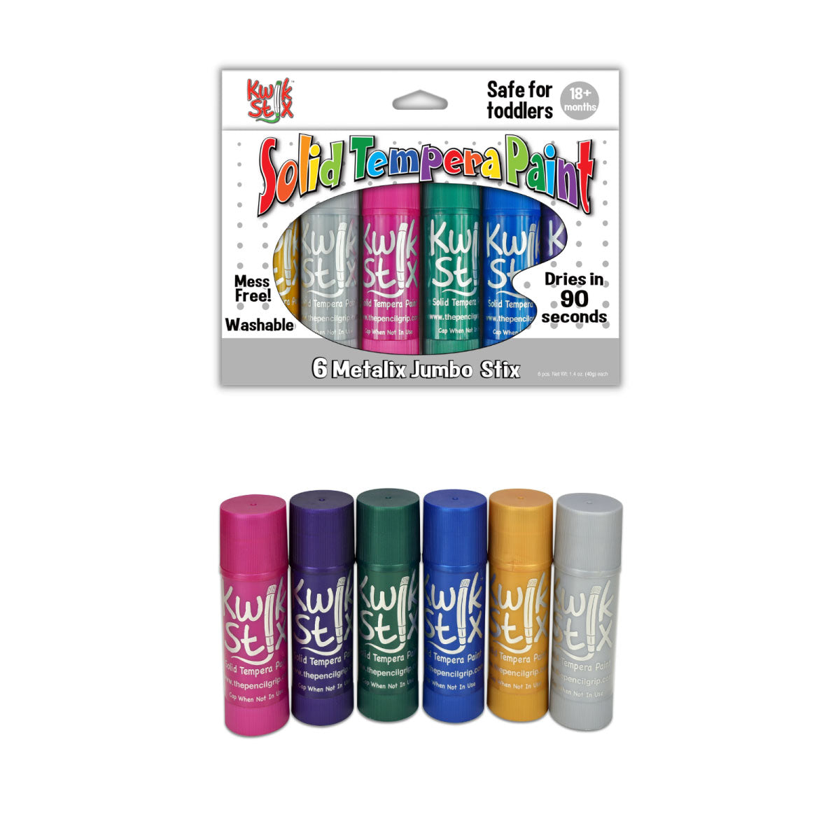 Kwik Stix Metallix Jumbo 6ct Solid Tempera Paints from The Pencil Grip Co
