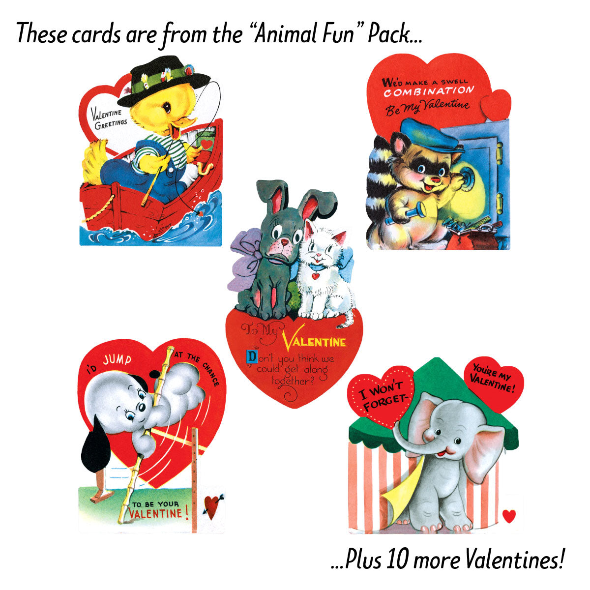 15 Vintage Valentine Cards Pack - In Store Only