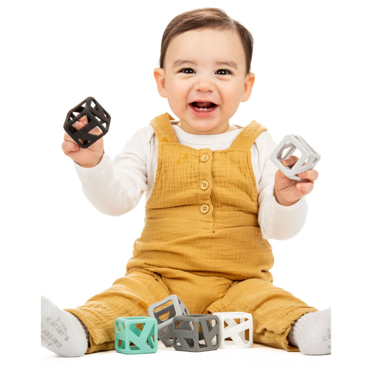 Malarkey Kids Stack 'n Chew Mini Cubes: Monochrome