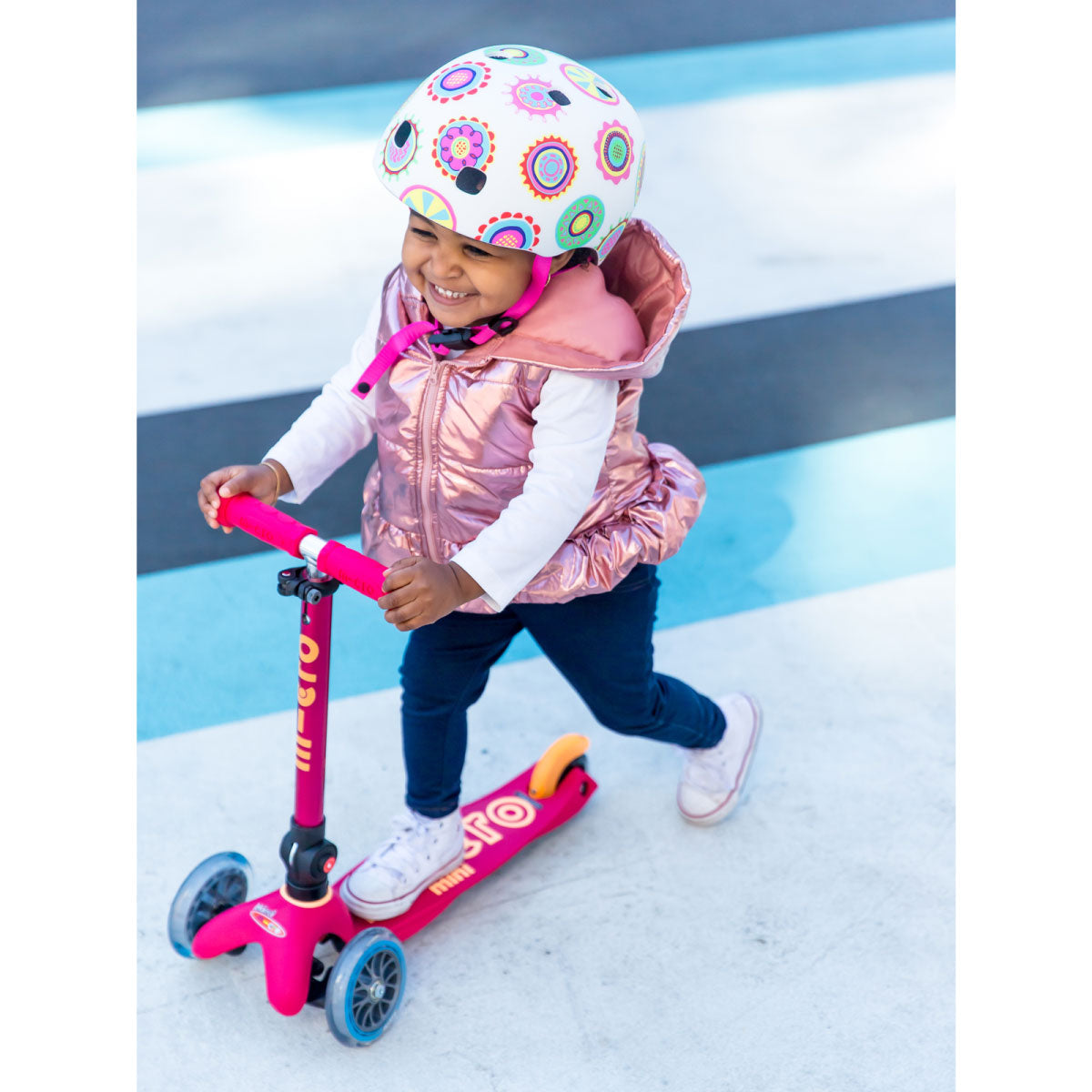 Micro Kickboard Mini Deluxe Foldable Scooter - Ruby Pink