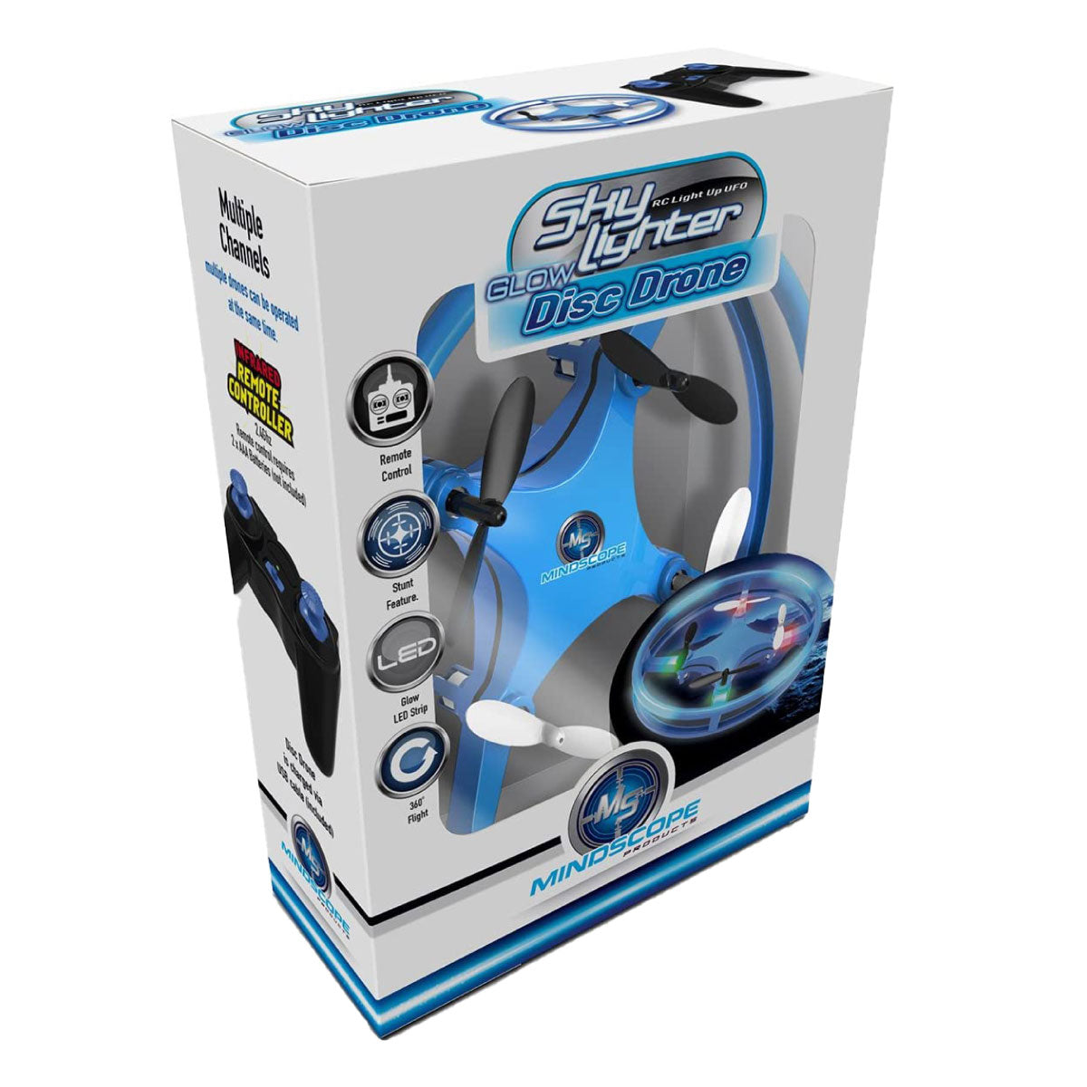 Mindscope Sky Lighter Glow Disc Drone - Blue