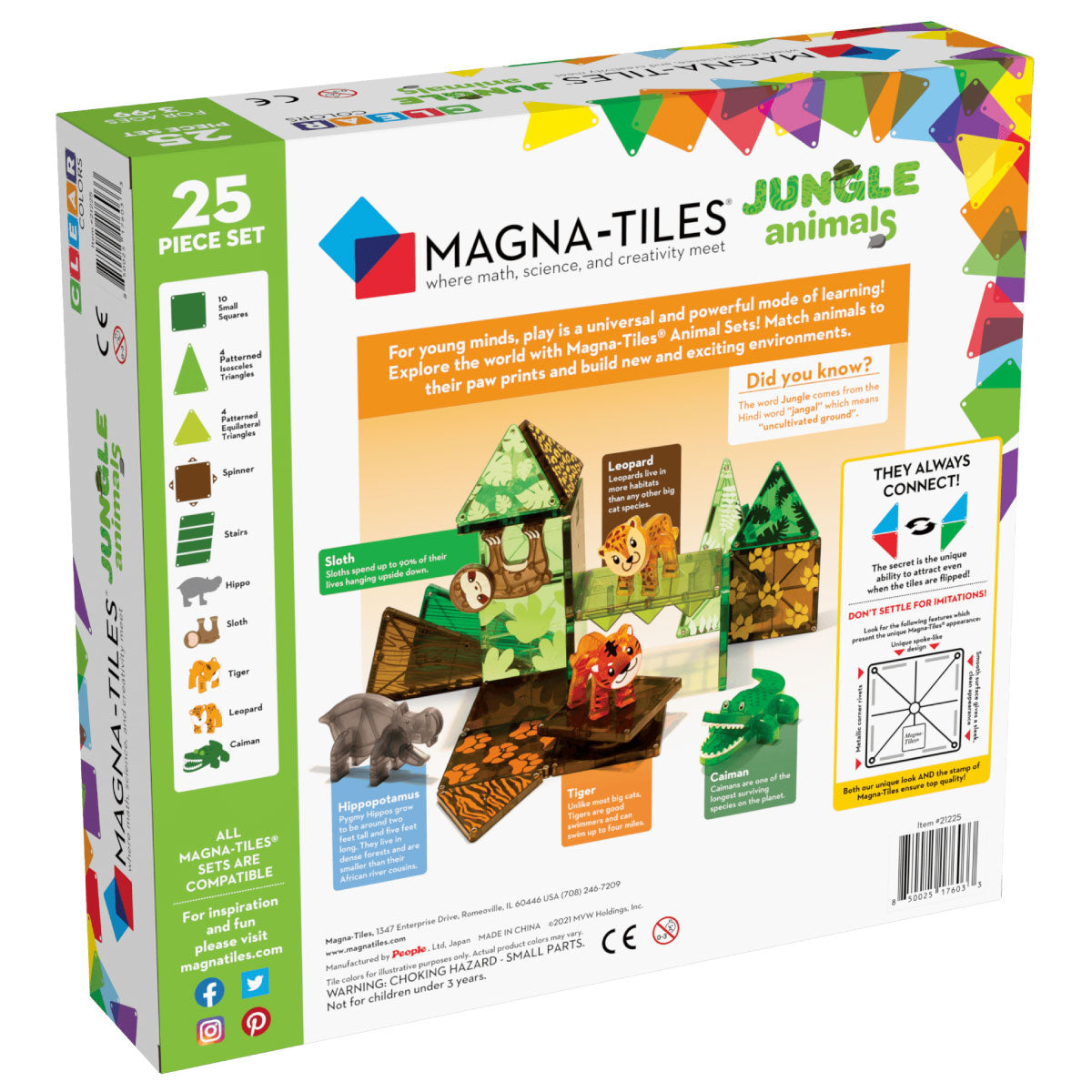 Magna-Tiles Animals - Jungle 25 Piece Set