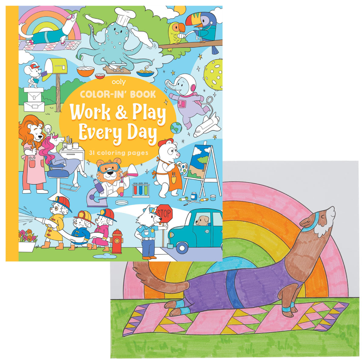 ooly Color-In' Books Work & Play Every Day