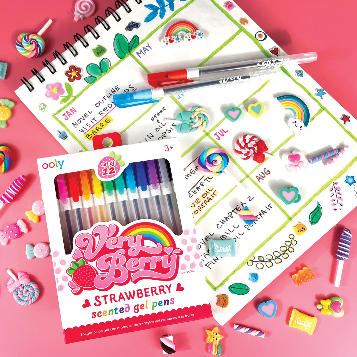 Very Berry Strawberry Scented Gel Pens – Happy Up Inc Toys & Games