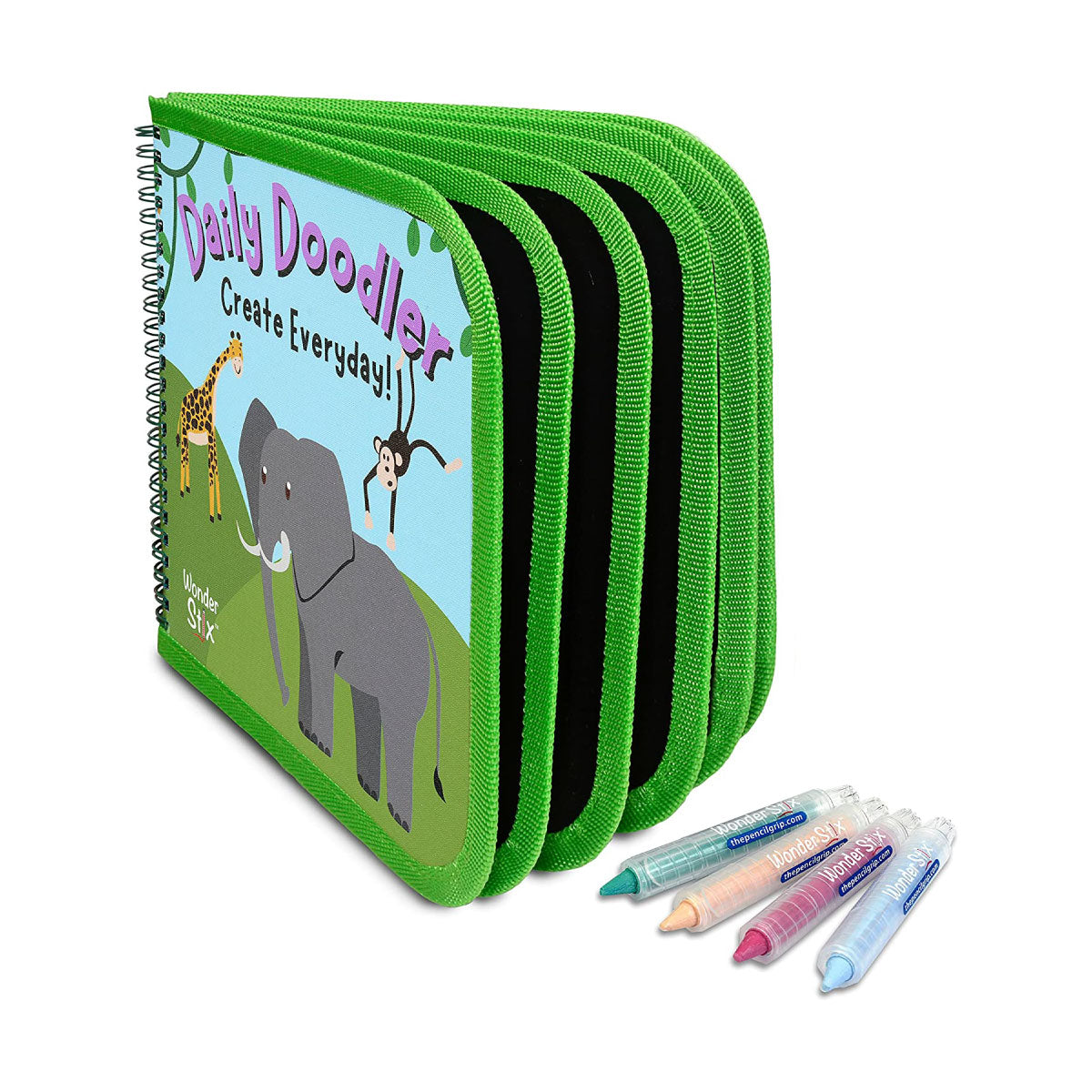 Daily Doodler Animals Reusable Book with 4 Wonder Stix
