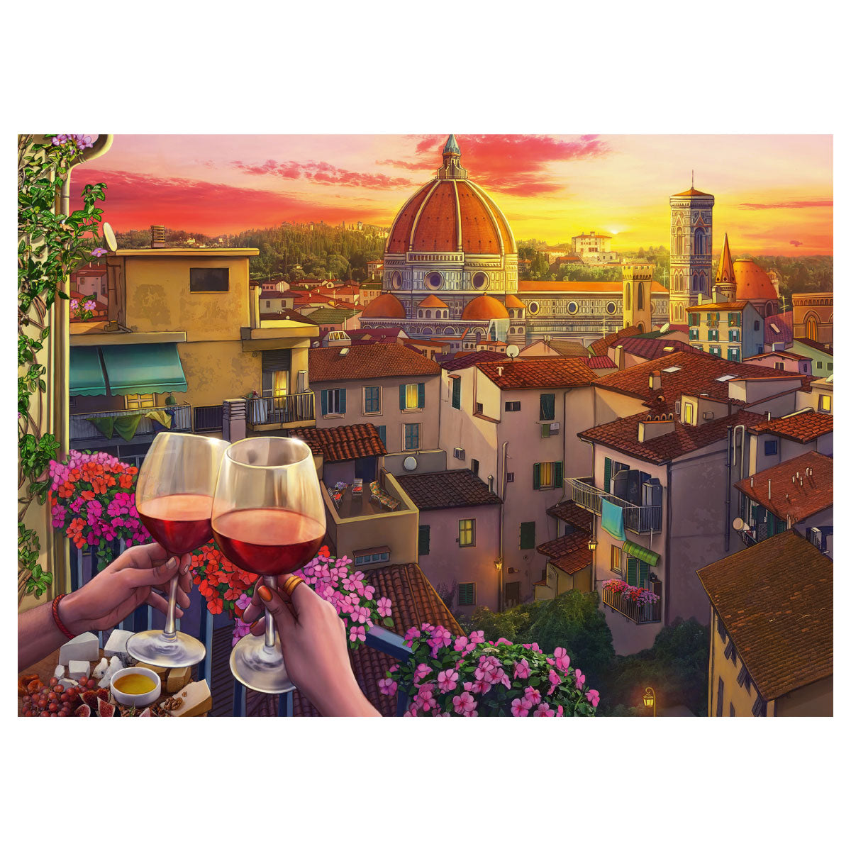 Cozy Wine Terrace - 500 pc Larger Pieces Jigsaw