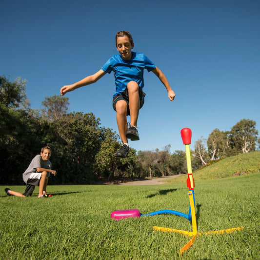 Kids playing with the Stomp Rockets Ultra Rockets