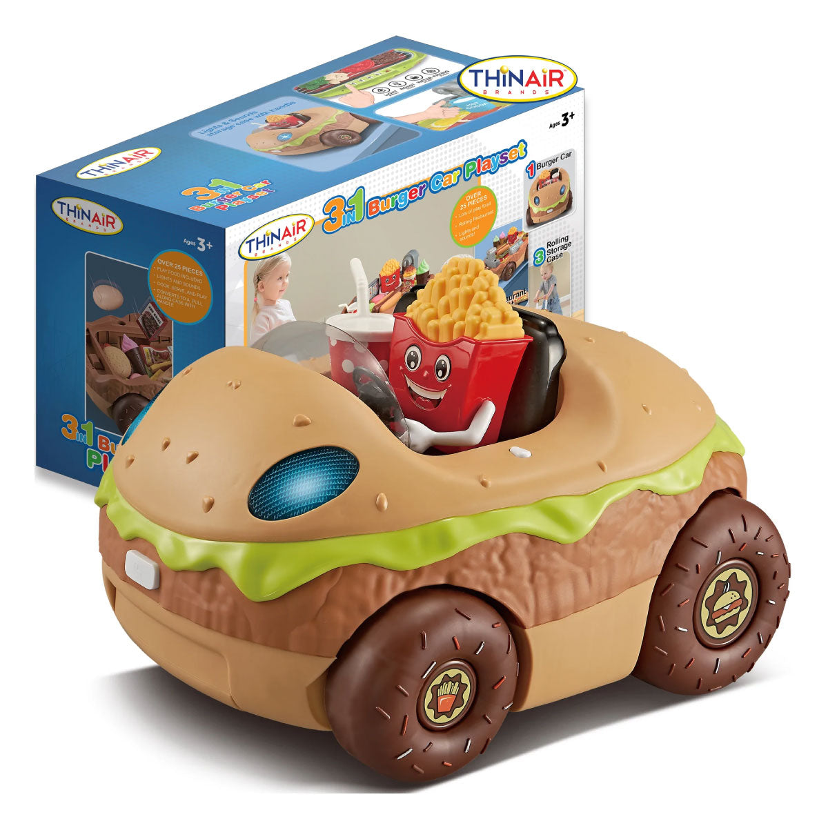 3 in 1 Burger Car Food Truck Playset