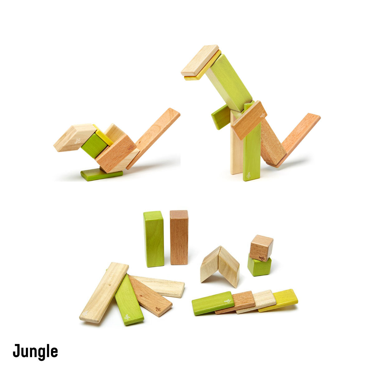 Tegu Classic Blocks - 14 Piece Jungle Set