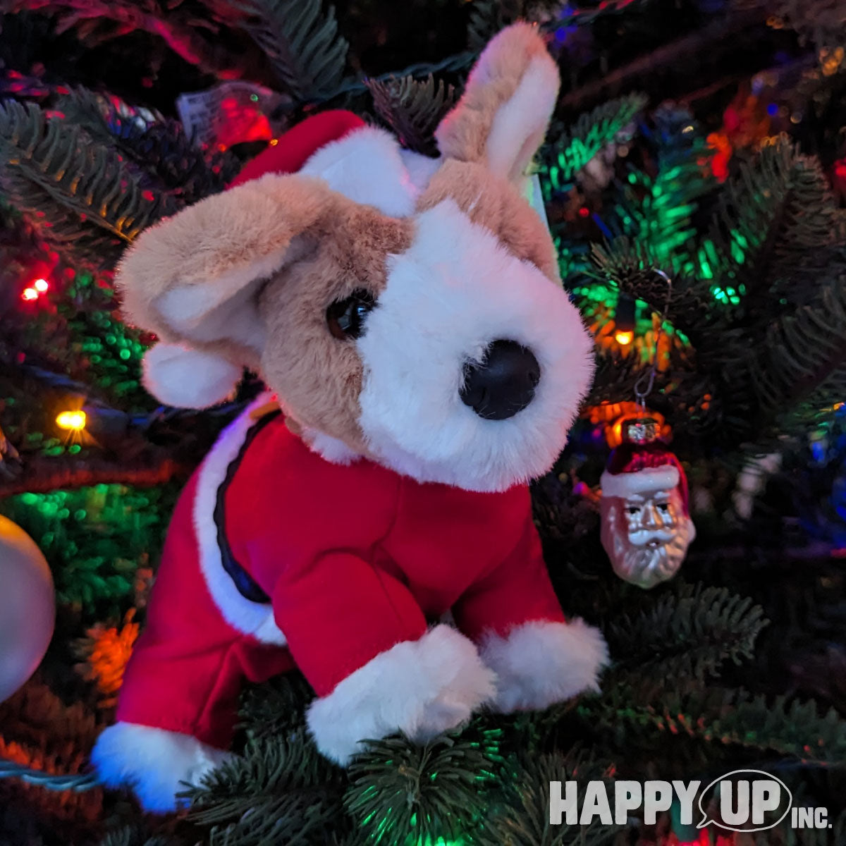 Holiday Mini Soft Corgi with Santa Suit