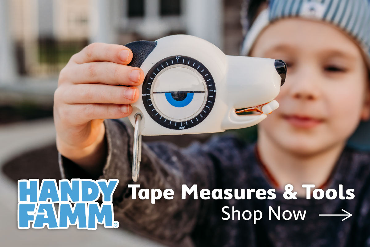 Handy Famm Kid-friendly tape measures and tools in stock at Happy Up. Click here to shop now!