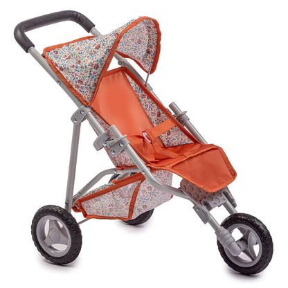 Berenguer Boutique Doll Jogger Stroller in Nature Red by JC Toys.