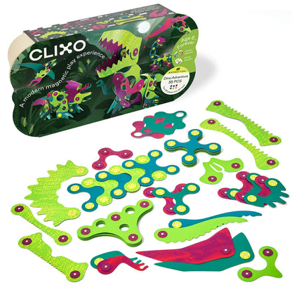 Clixo Dino Adventure Pack - 36 Piece Set