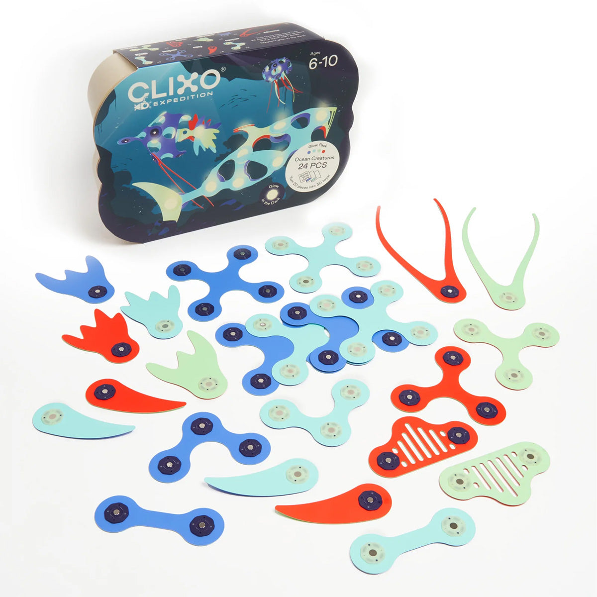 Clixo Ocean Creatures Pack - 24 Piece Set