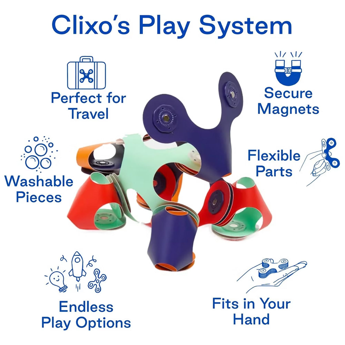 Clixo Tiny & Mighty Space Pack - 9 Piece Set