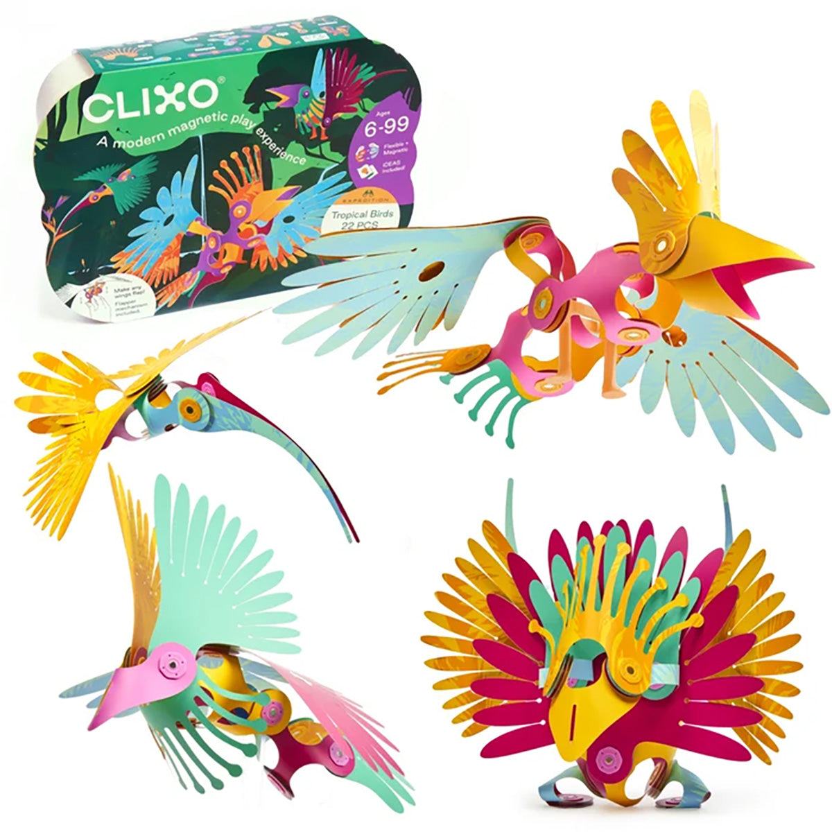 Clixo Tropical Birds Pack - 22 Piece Set