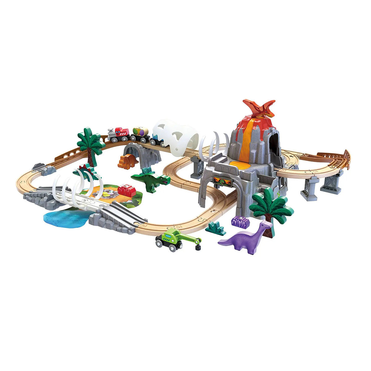 Dino Railway glow-in-the-dark Adventure Set by Hape.