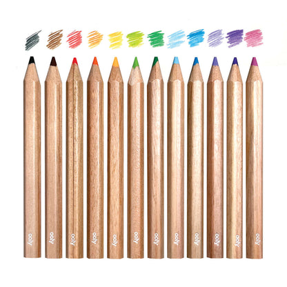 Ooly Draw n Doodle Mini Colored Pencils and Sharpener - 12 pieces