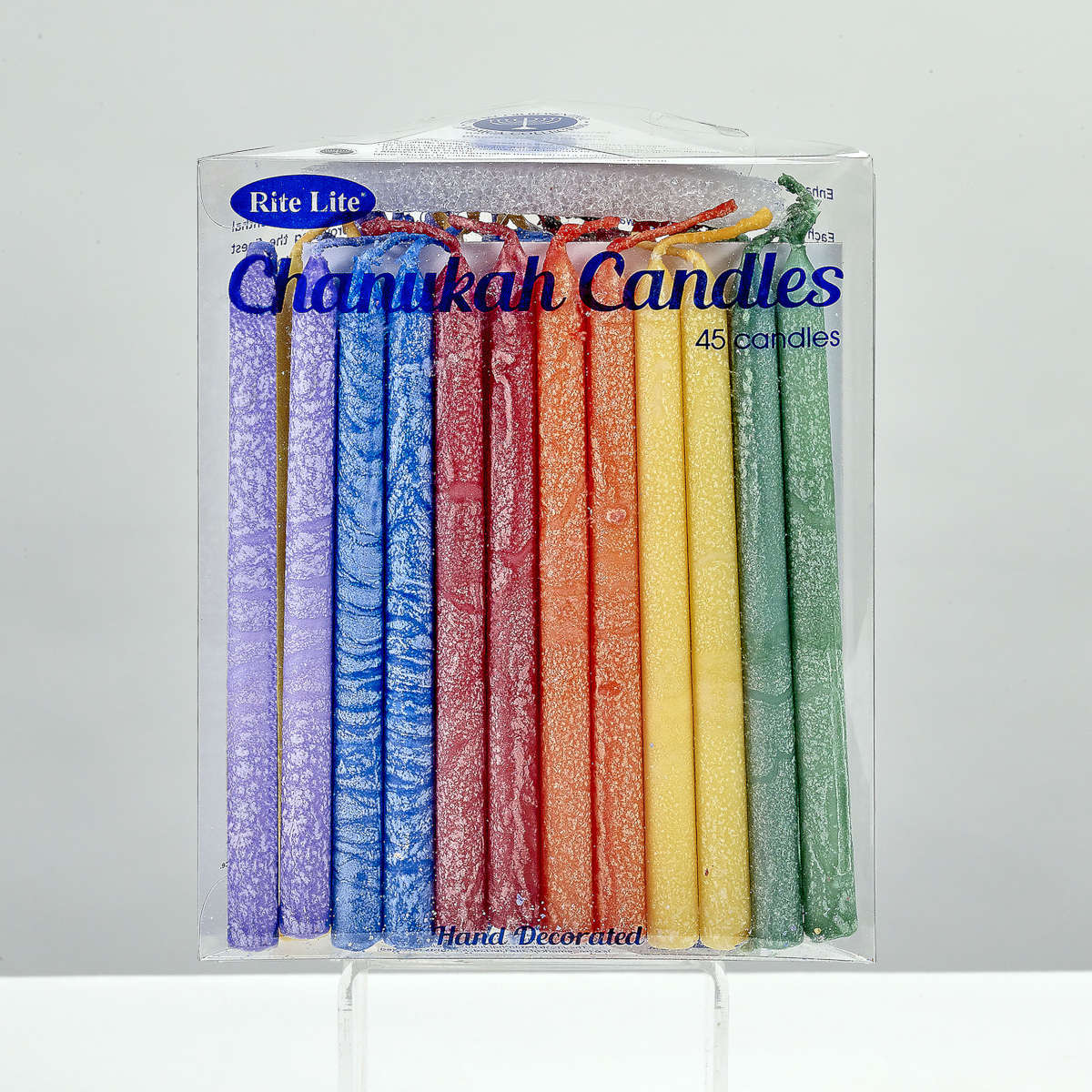 Rite Lite Chanukah Candles Multicolor Frosted. 42pk