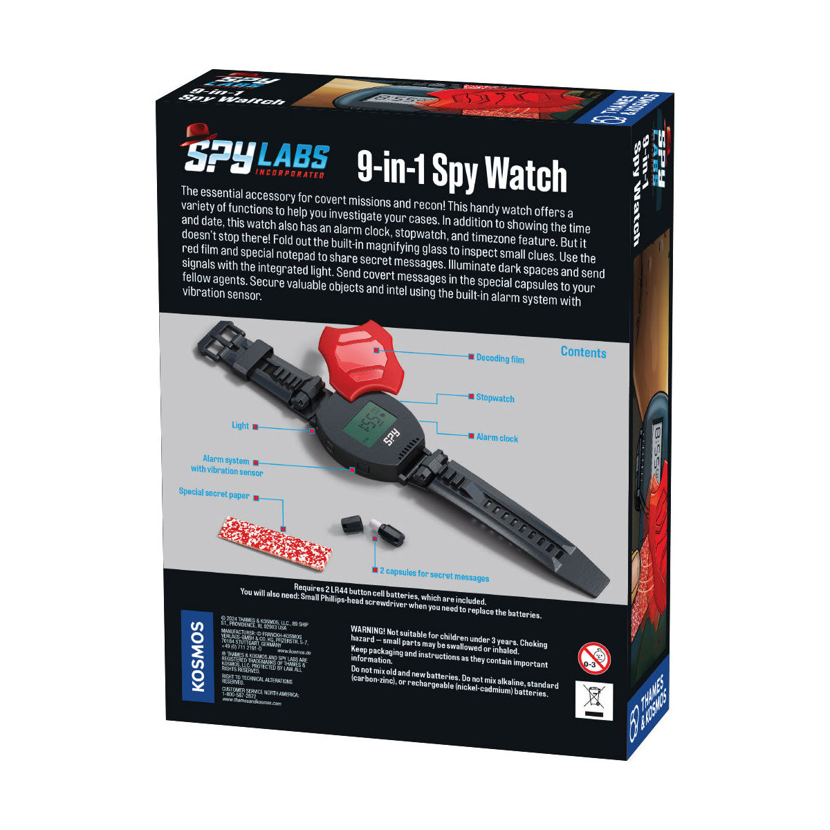 Spy Labs 9-in-1 Spy Watch for kids by Thames and Kosmos.