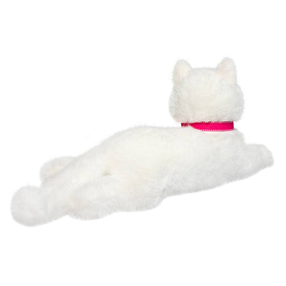 Alba White Cat DLux 15" kitty with red collar by Douglas Plush.