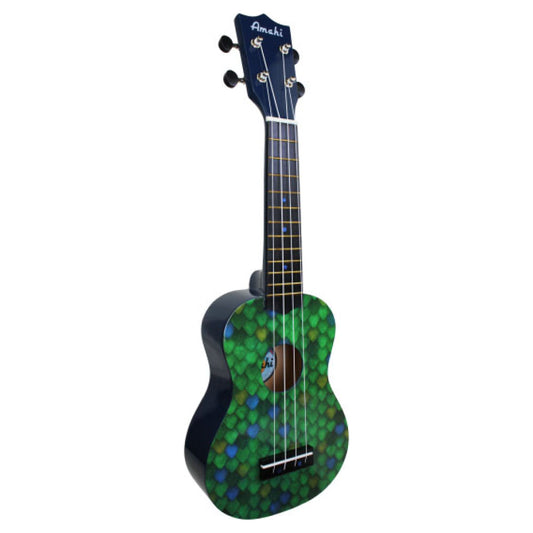 Amahi Dragon Scale Painted Soprano Ukulele