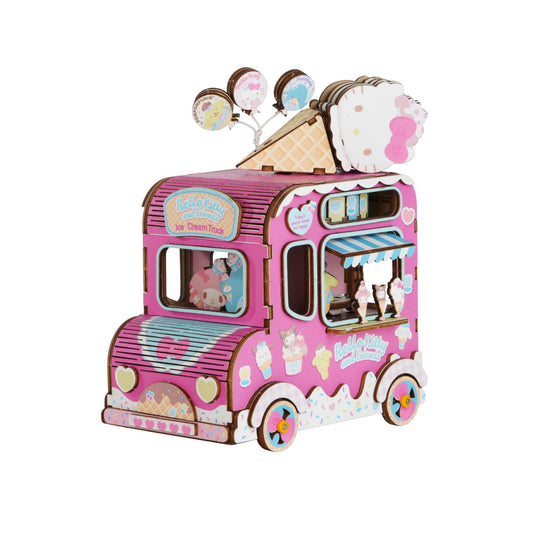 Hello Kitty and Friends Ice Cream Truck, 3D Wooden Music Box Puzzle, by Hands Craft.