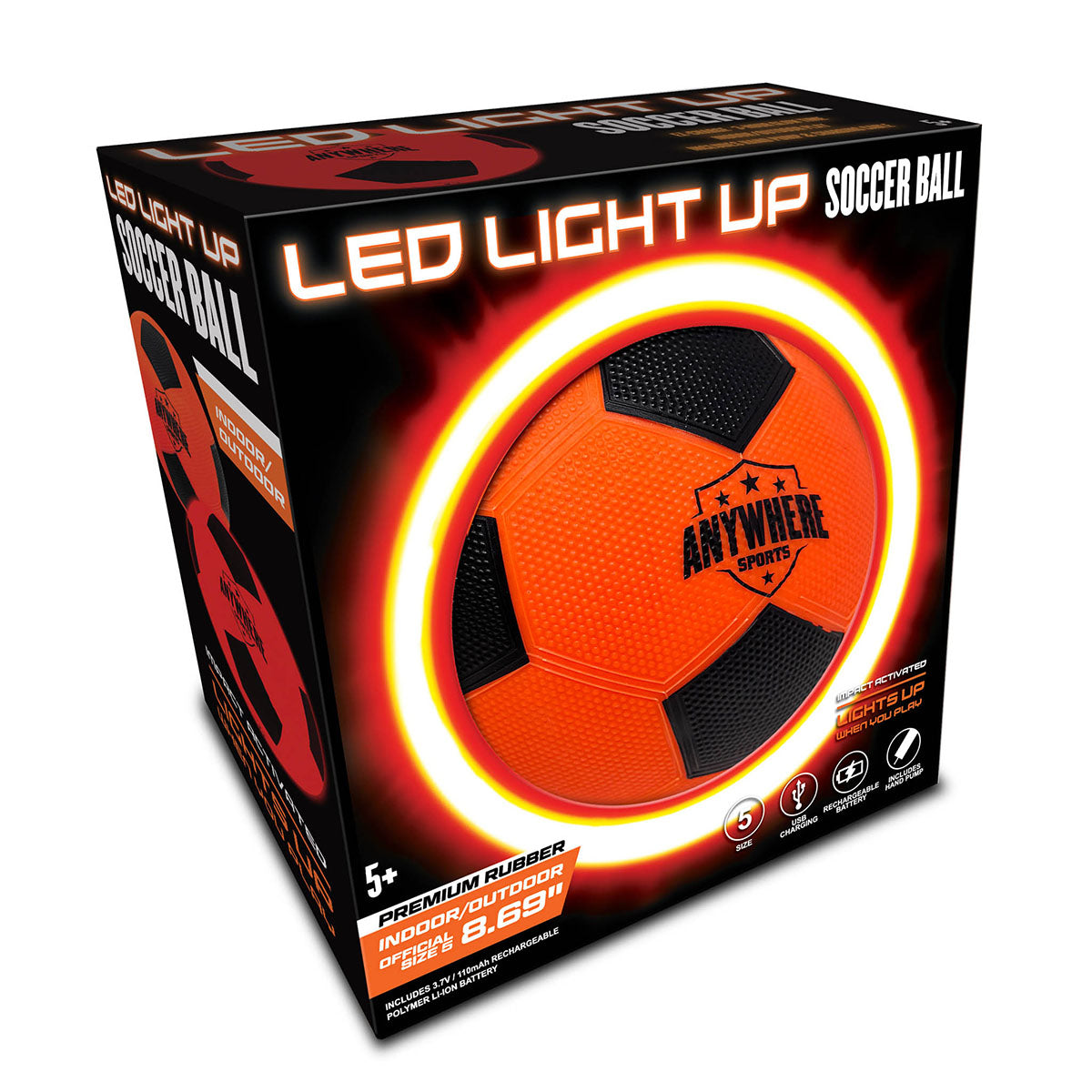 Anywhere Sports LED Light Up Soccer Ball - Size 5