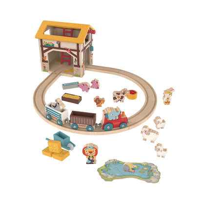 Bababoo and Friends Farm Play World Train Set