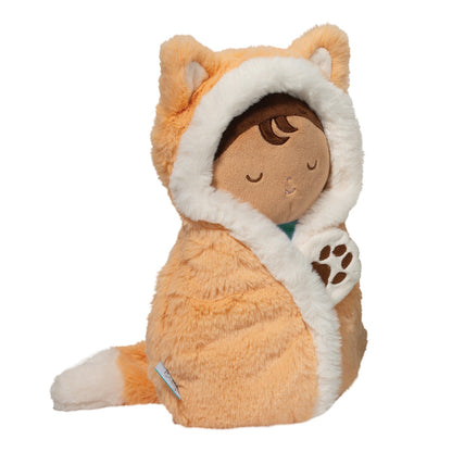 Baby Fox Hug by Douglas is a gentle pastel orange color and trimmed with creamy, white plush great for newborns.