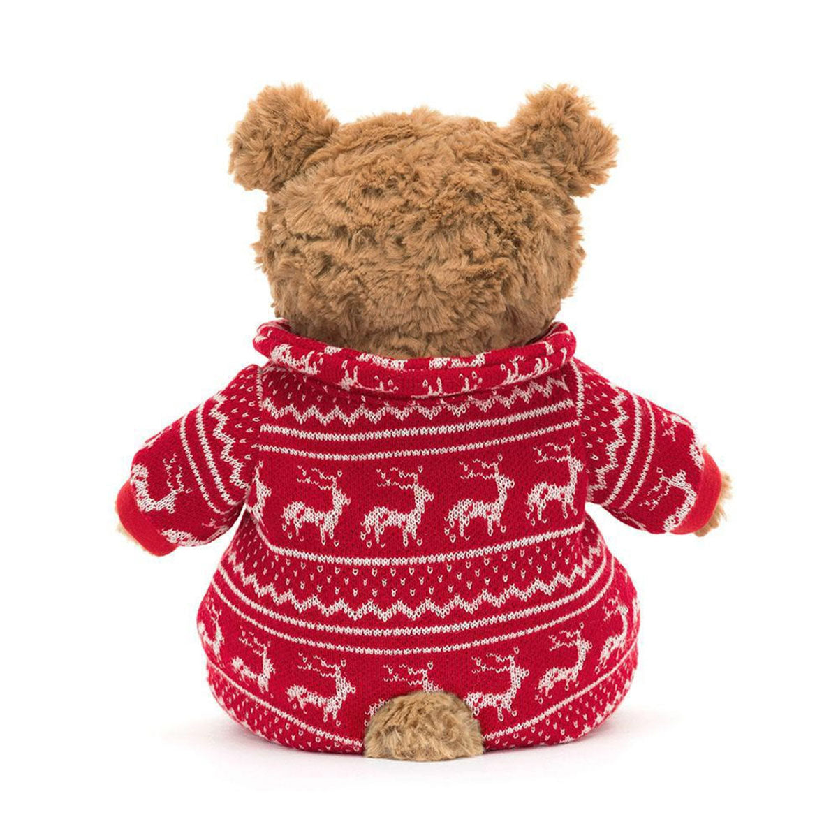 Bartholomew the brown Bear in red Winter Pajamas from Jellycat.