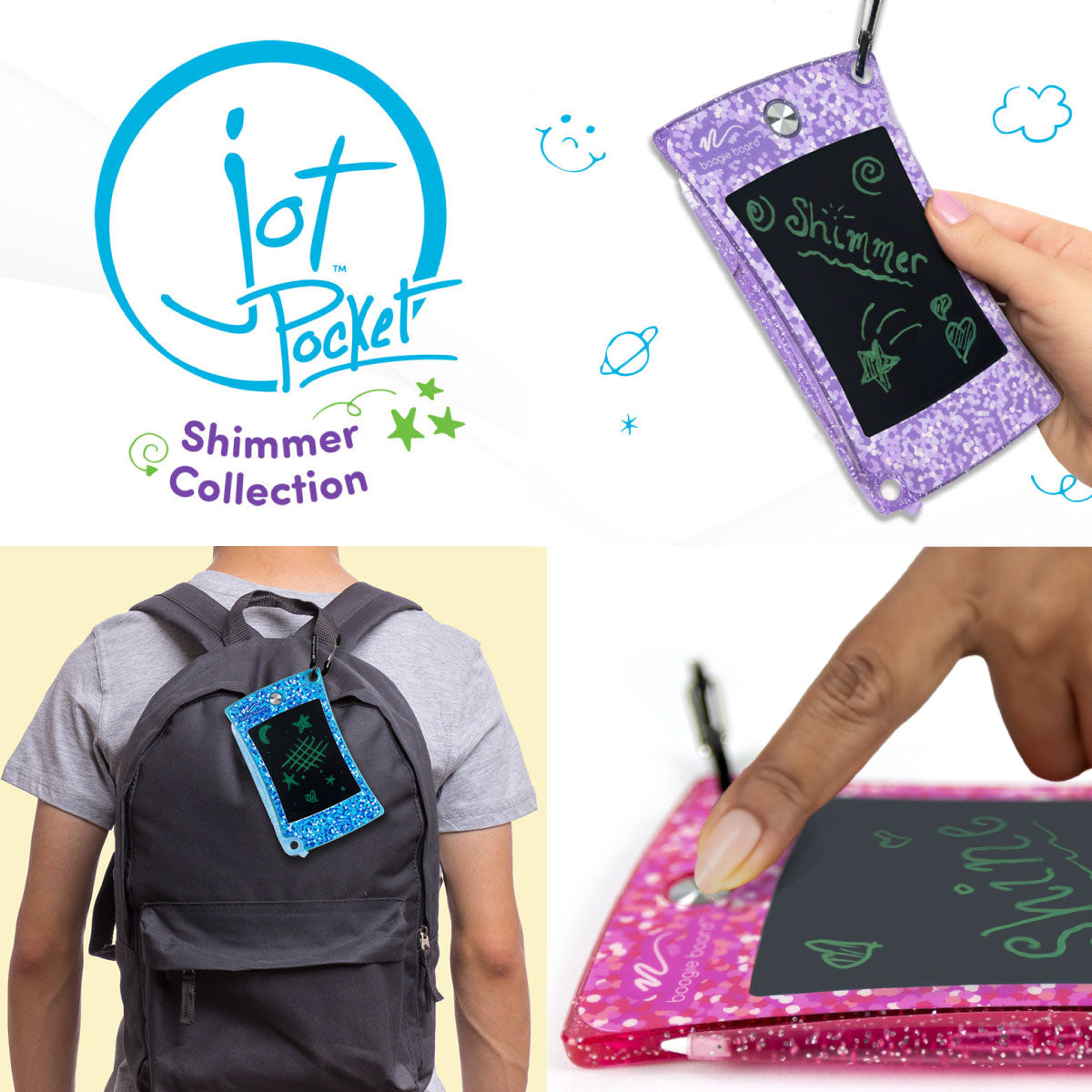 Boogie Board Jot Pocket Writing Tablet Shimmer Collection