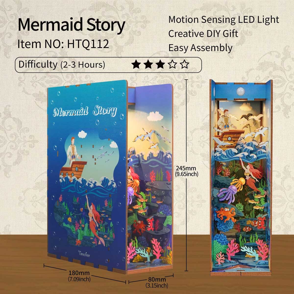 DIY Miniature Book Nook - Mermaid Story - Hands Craft