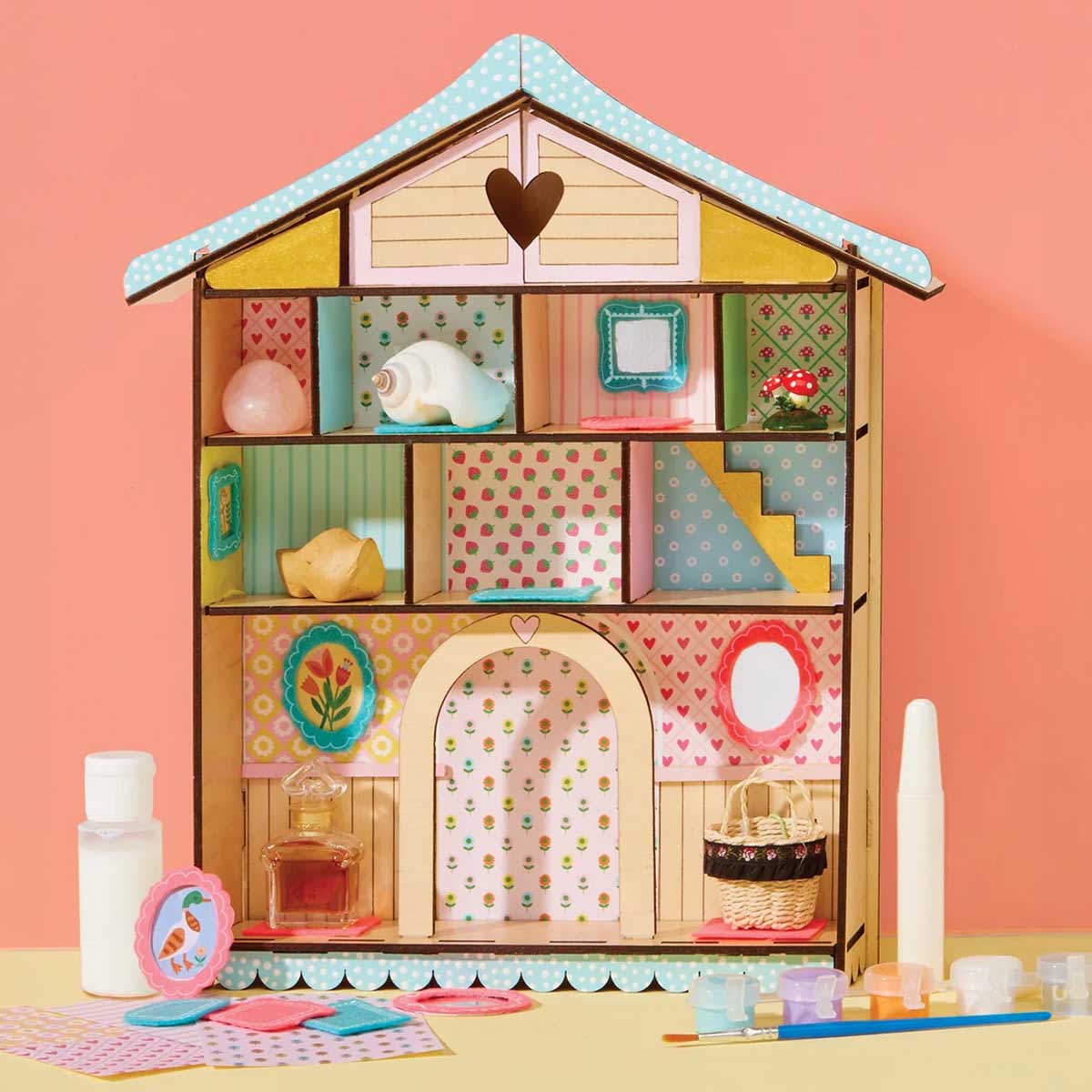 Bright Stripes DIY Wooden Curio Cottage