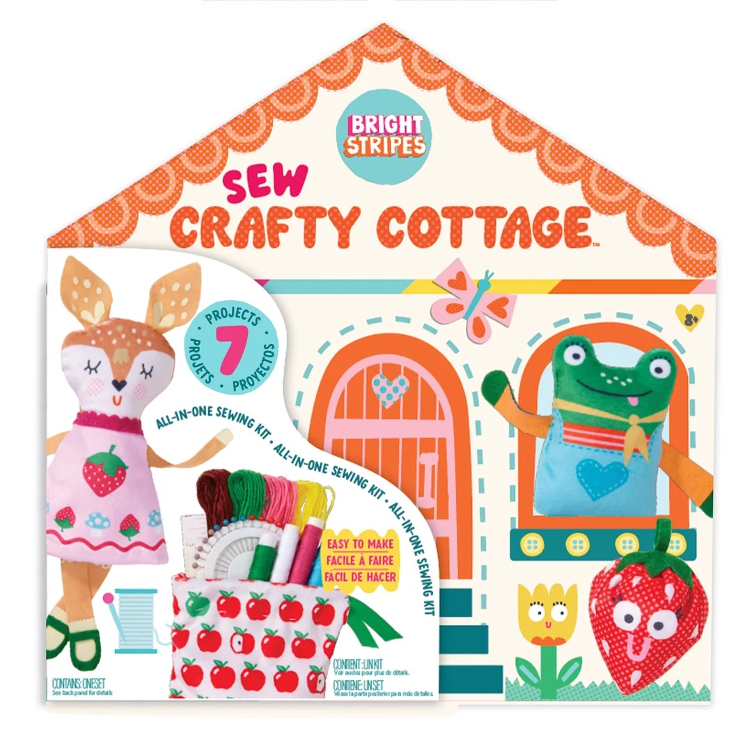 Bright Stripes Sew Crafty Cottage All-In-One Sewing Kit