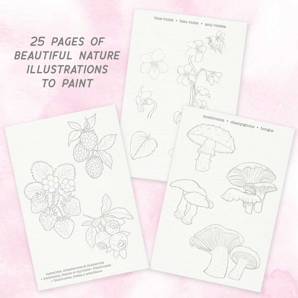 Bright Stripes Watercolor Journal Forest Flora