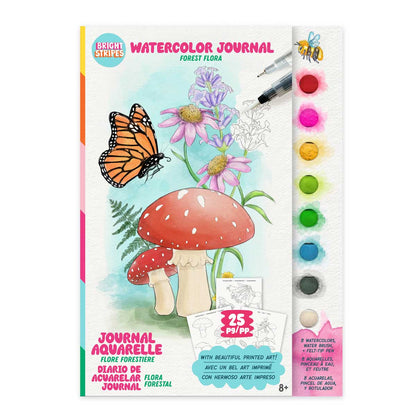 Bright Stripes Watercolor Journal Forest Flora