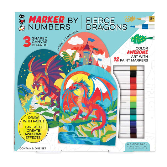 Bright Stripes iHeartArt Marker By Numbers - Fierce Dragons