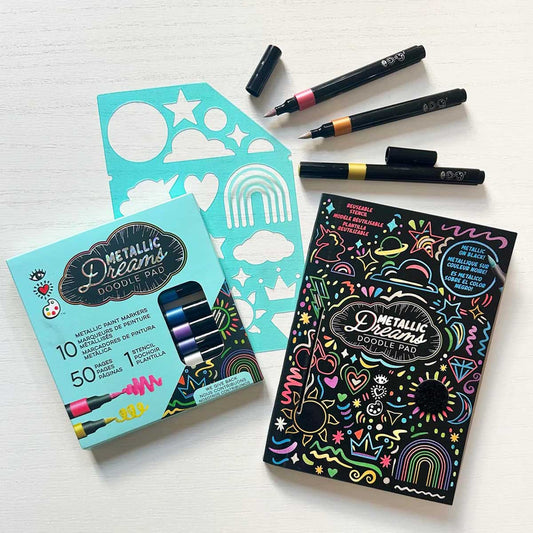 Bright Stripes - iHeartArt Metallic Dreams Doodle Pad